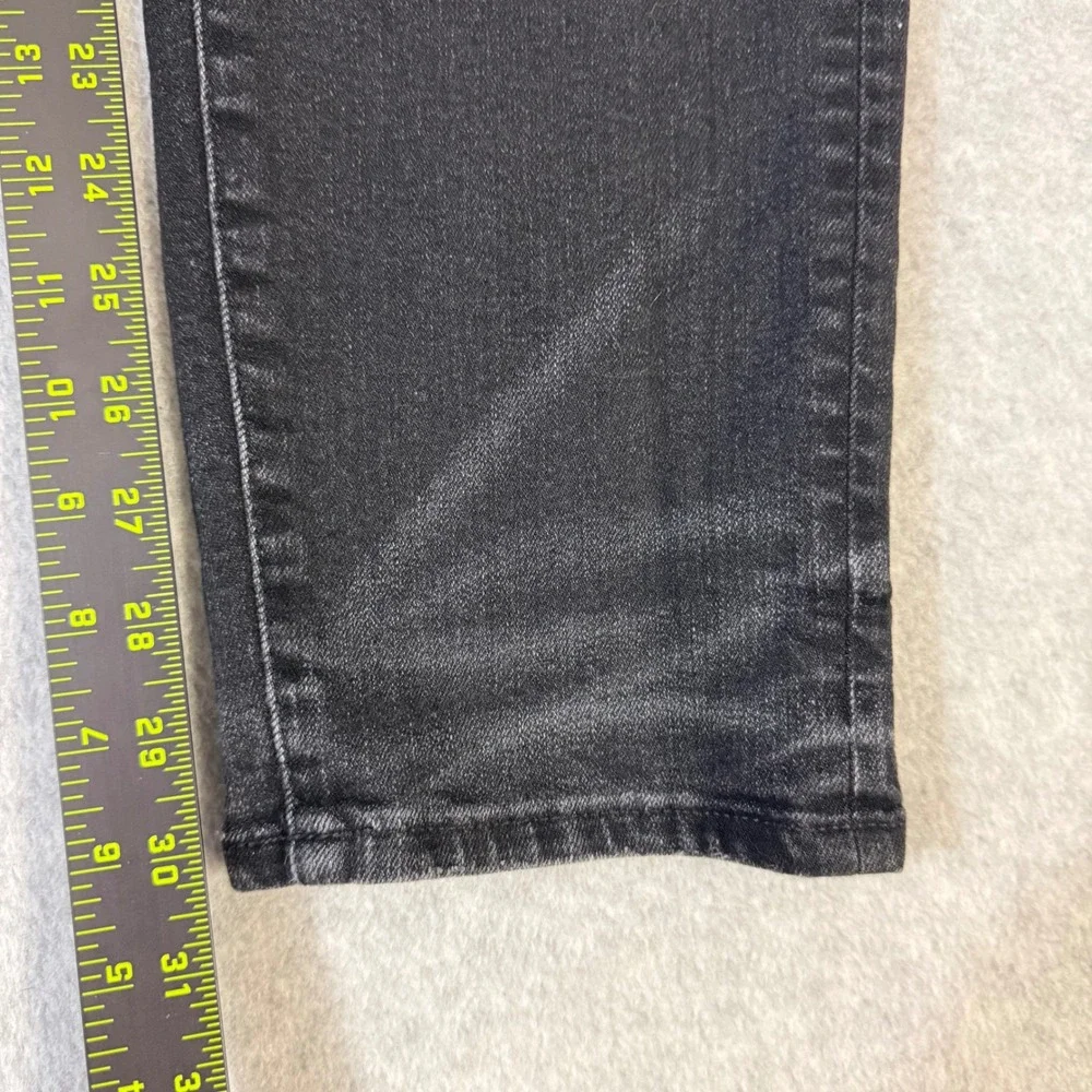 American Eagle Airflex+ Skinny Distressed Black Jeans 34x32 Ripped Denim